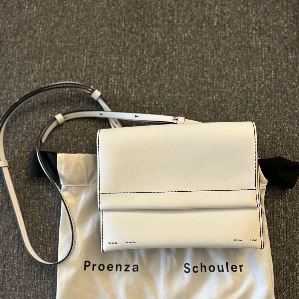 Proenza Schouler White Crossbody Bag with Flap Magnet Closure